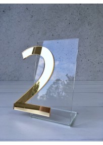Номер на стол прозрачный с накладкой (арт.n25) 2024